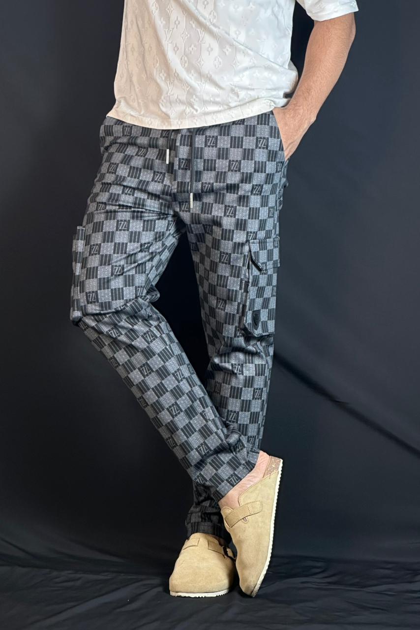 "গ্রে" কালার চায়না কার্গো জগার্স-ZL